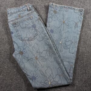 Vintage 2G Two G Wear Modern Urban Jeanswear Floral Embroidered Flare Women’s L